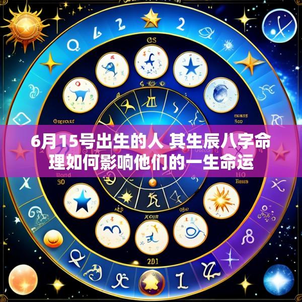 6月15号出生的人 其生辰八字命理如何影响他们的一生命运