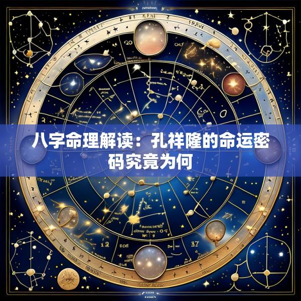 八字命理解读：孔祥隆的命运密码究竟为何