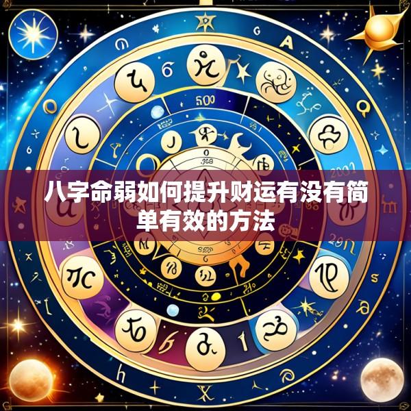 八字命弱如何提升财运有没有简单有效的方法