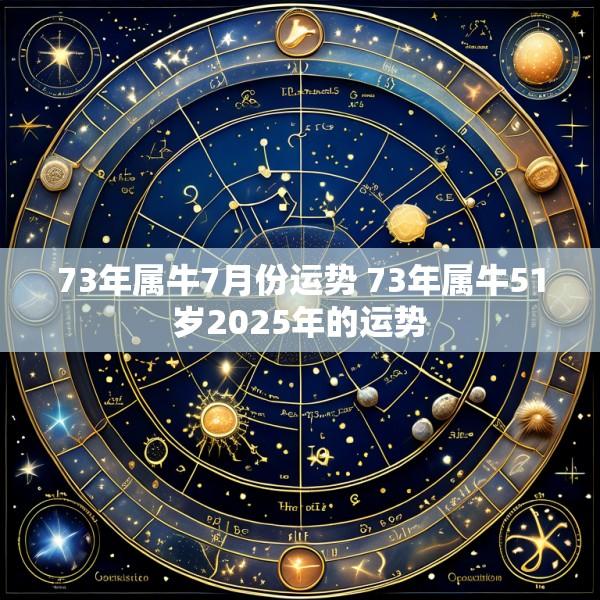 73年属牛7月份运势 73年属牛51岁2025年的运势