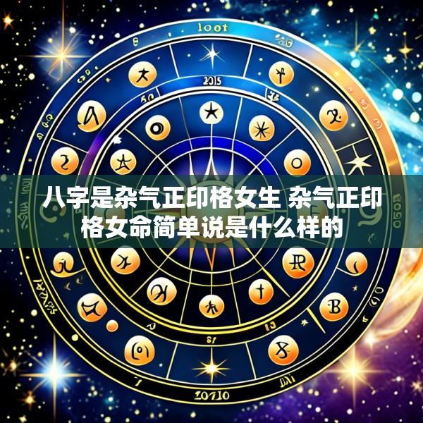 八字是杂气正印格女生 杂气正印格女命简单说是什么样的