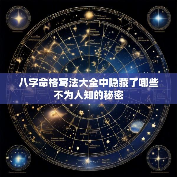 八字命格写法大全中隐藏了哪些不为人知的秘密