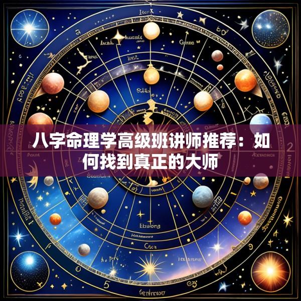 八字命理学高级班讲师推荐：如何找到真正的大师