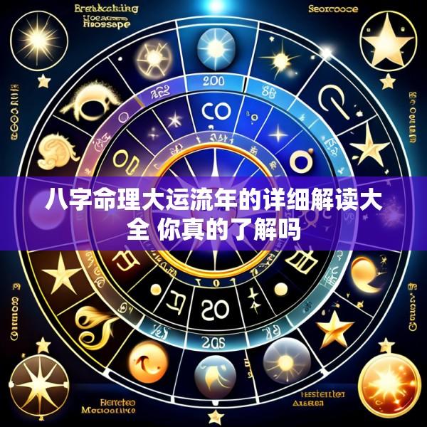 八字命理大运流年的详细解读大全 你真的了解吗