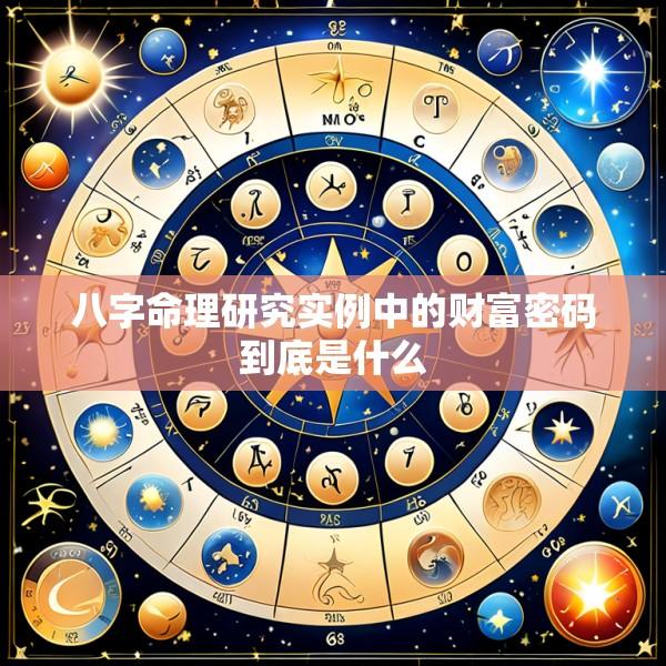 八字命理研究实例中的财富密码到底是什么