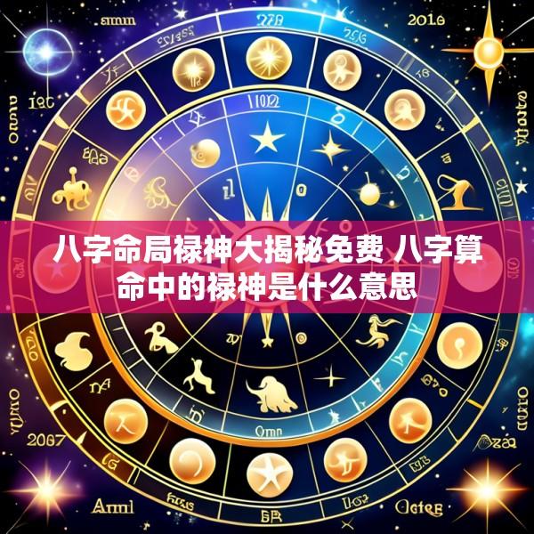 八字命局禄神大揭秘免费 八字算命中的禄神是什么意思
