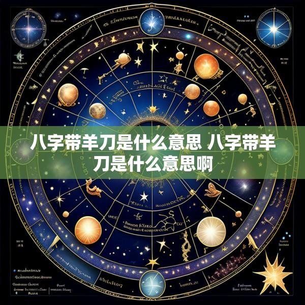 八字带羊刀是什么意思 八字带羊刀是什么意思啊