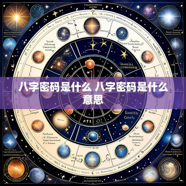 八字密码是什么 八字密码是什么意思