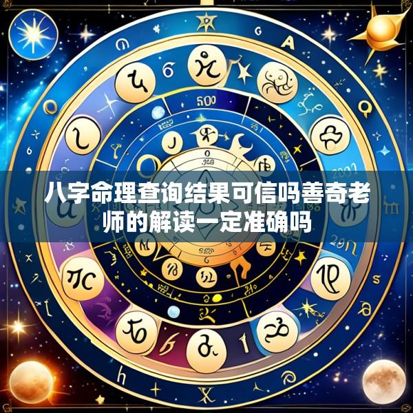 八字命理查询结果可信吗善奇老师的解读一定准确吗
