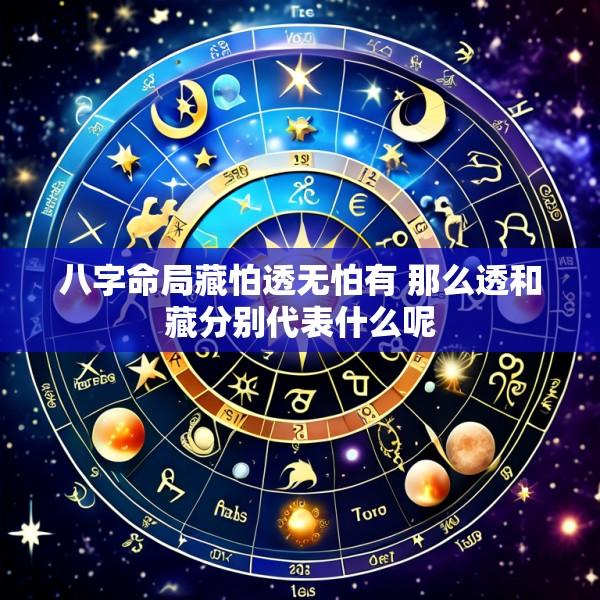 八字命局藏怕透无怕有 那么透和藏分别代表什么呢
