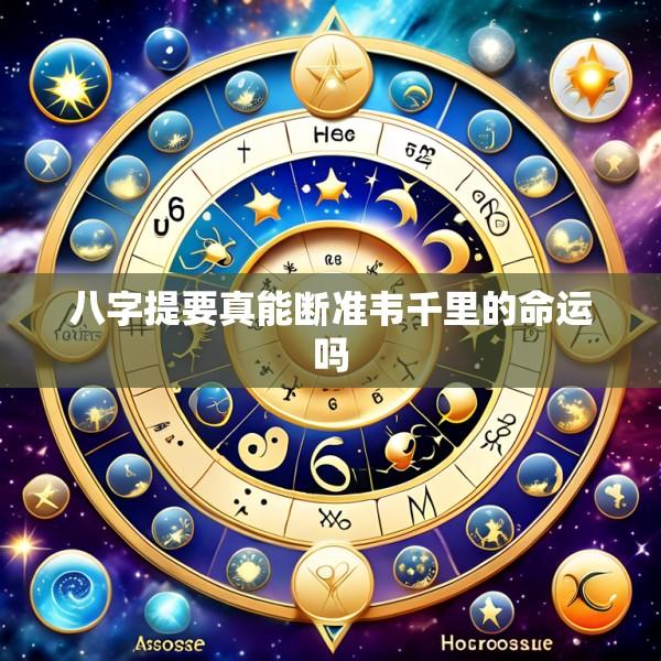 八字提要真能断准韦千里的命运吗