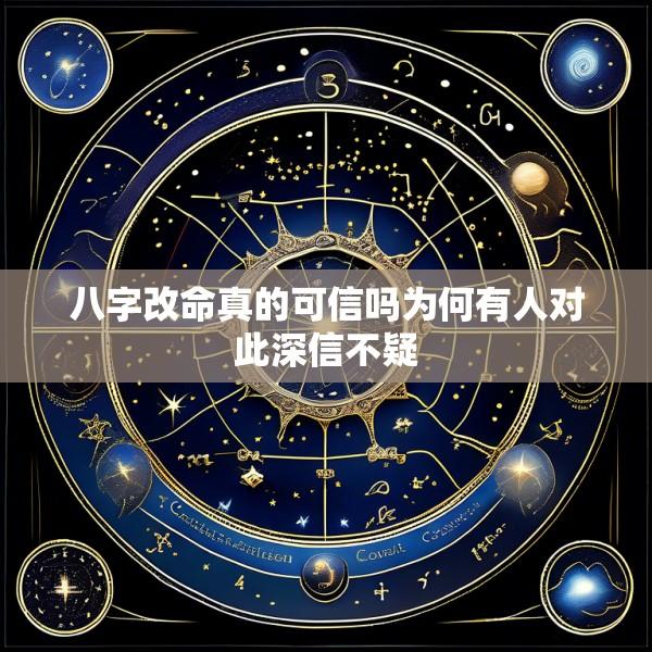 八字改命真的可信吗为何有人对此深信不疑