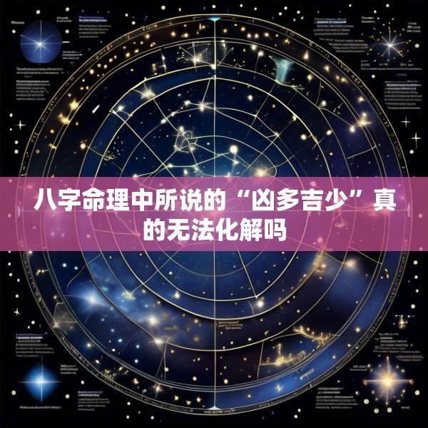 八字命理中所说的“凶多吉少”真的无法化解吗