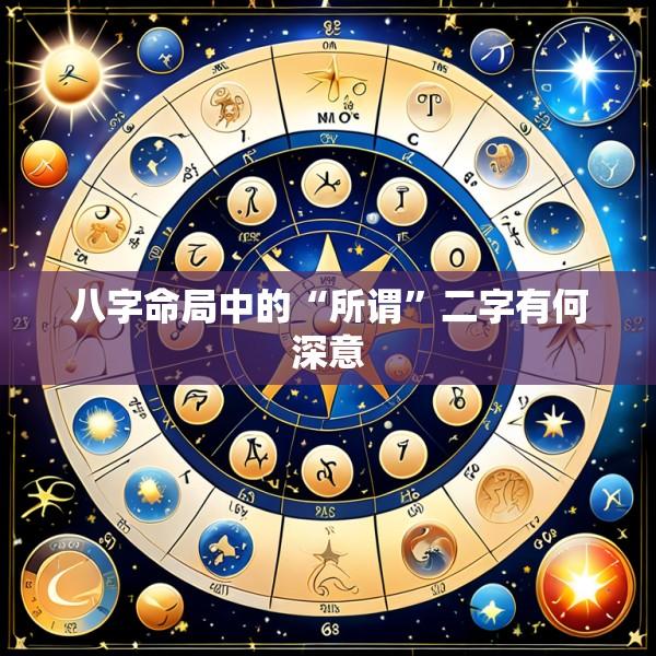 八字命局中的“所谓”二字有何深意