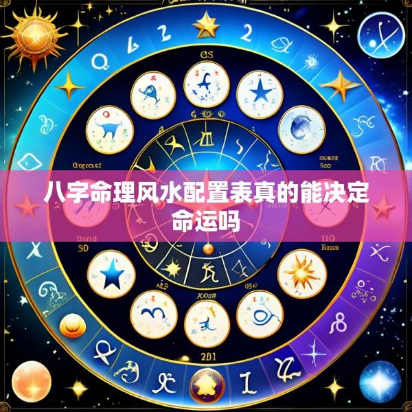 八字命理风水配置表真的能决定命运吗