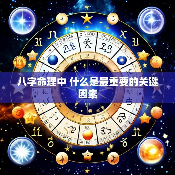 八字命理中 什么是最重要的关键因素