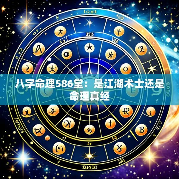 八字命理586堂：是江湖术士还是命理真经