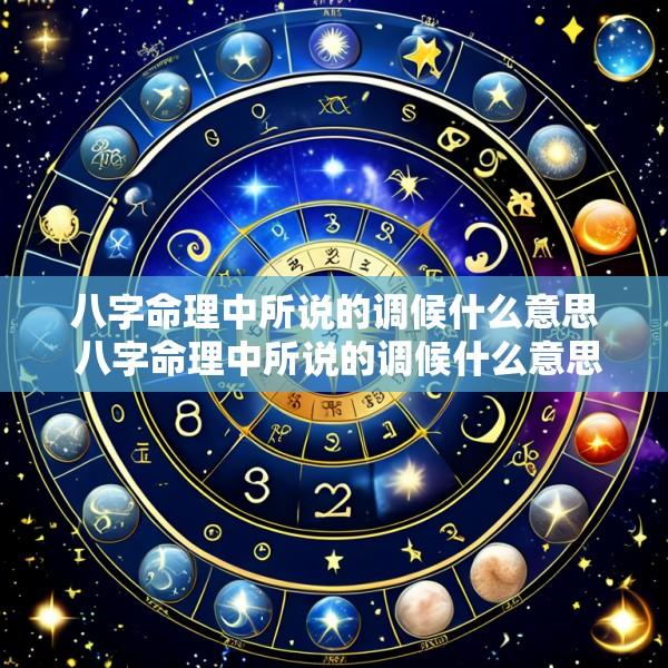 八字命理中所说的调候什么意思 八字命理中所说的调候什么意思啊
