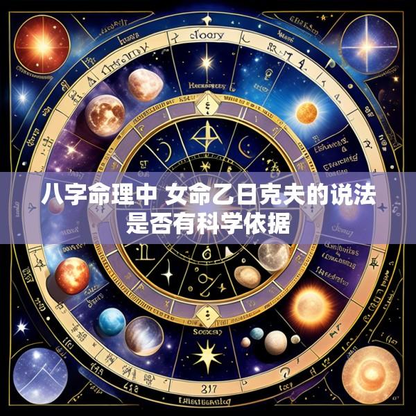 八字命理中 女命乙日克夫的说法是否有科学依据