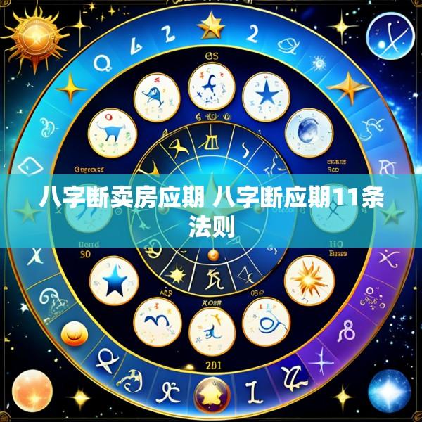 八字断卖房应期 八字断应期11条法则