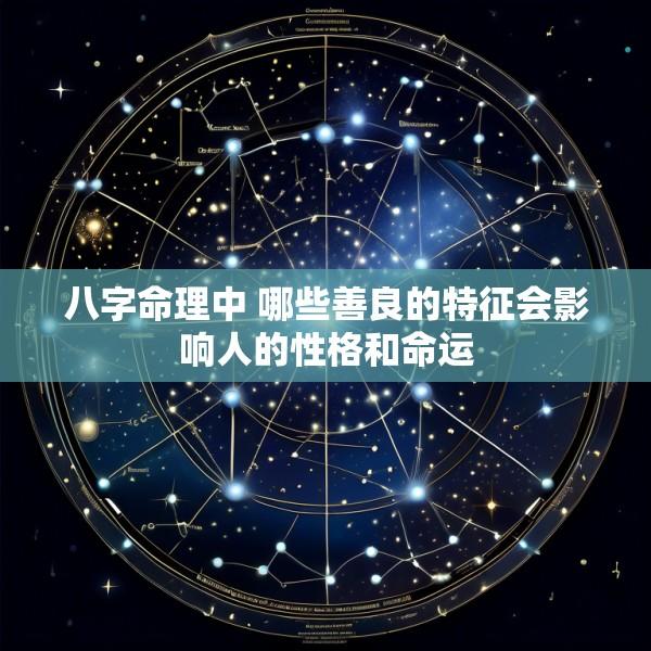 八字命理中 哪些善良的特征会影响人的性格和命运