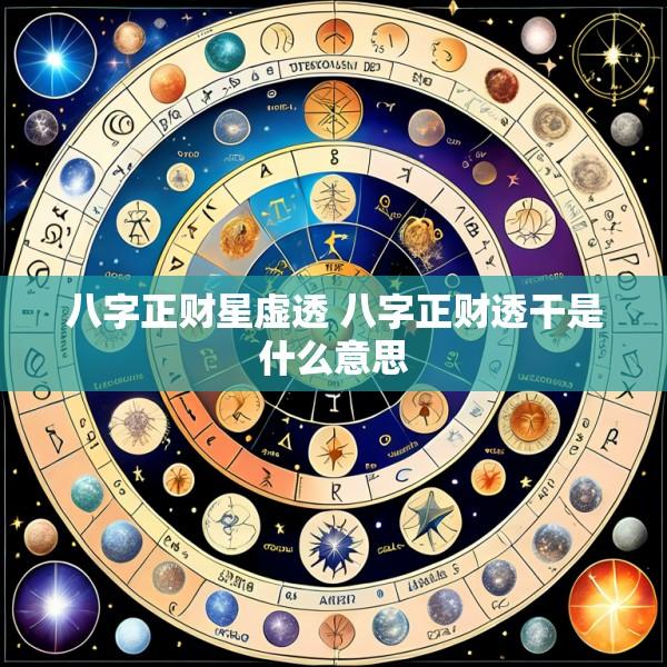 八字正财星虚透 八字正财透干是什么意思