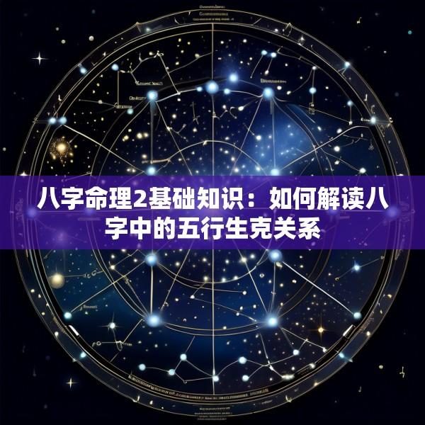八字命理2基础知识：如何解读八字中的五行生克关系