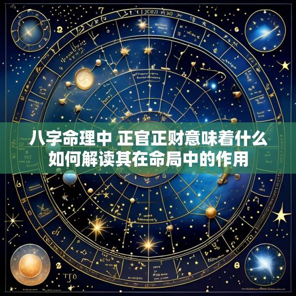 八字命理中 正官正财意味着什么如何解读其在命局中的作用