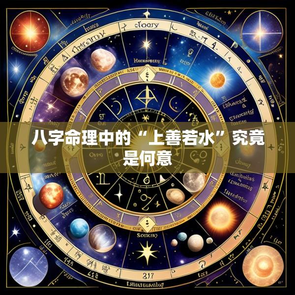 八字命理中的“上善若水”究竟是何意