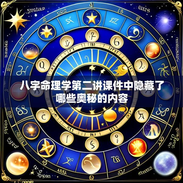 八字命理学第二讲课件中隐藏了哪些奥秘的内容