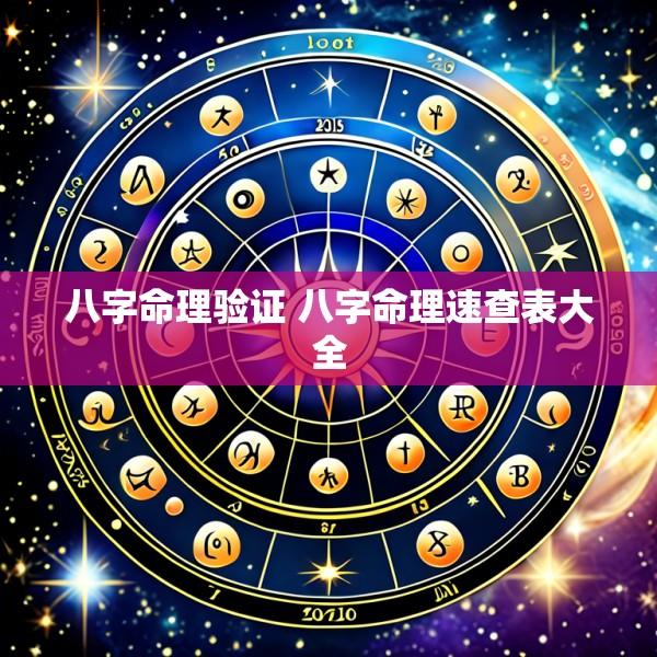 八字命理验证 八字命理速查表大全