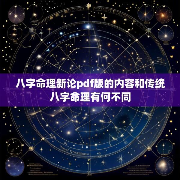 八字命理新论pdf版的内容和传统八字命理有何不同