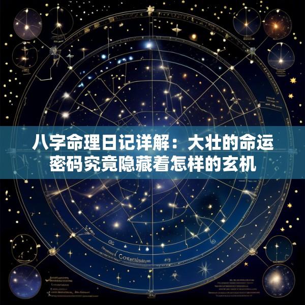 八字命理日记详解：大壮的命运密码究竟隐藏着怎样的玄机
