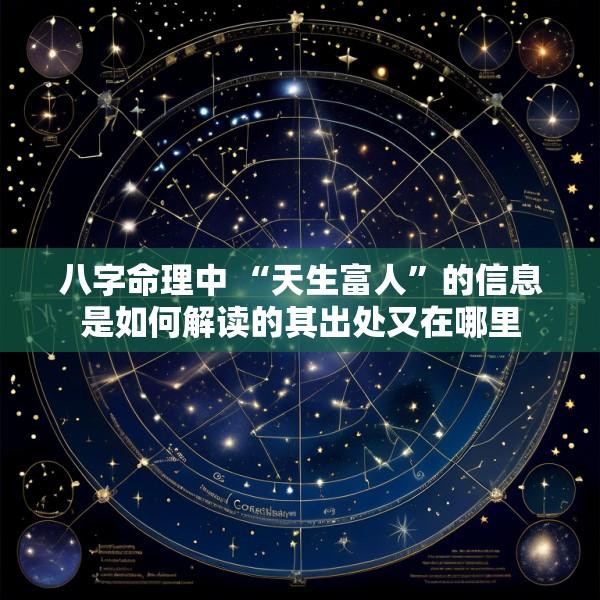 八字命理中 “天生富人”的信息是如何解读的其出处又在哪里