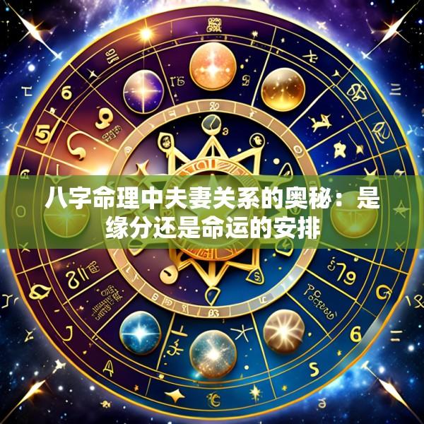 八字命理中夫妻关系的奥秘：是缘分还是命运的安排