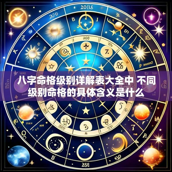 八字命格级别详解表大全中 不同级别命格的具体含义是什么