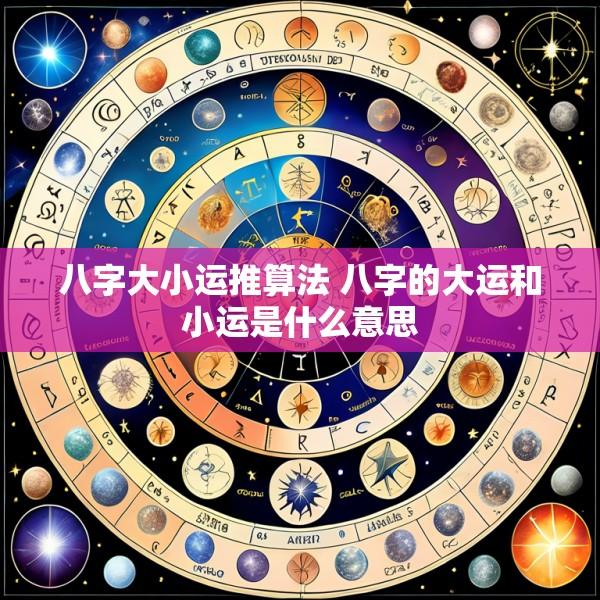 八字大小运推算法 八字的大运和小运是什么意思