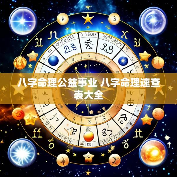 八字命理公益事业 八字命理速查表大全