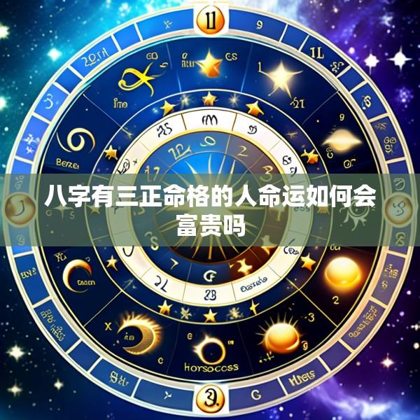 八字有三正命格的人命运如何会富贵吗