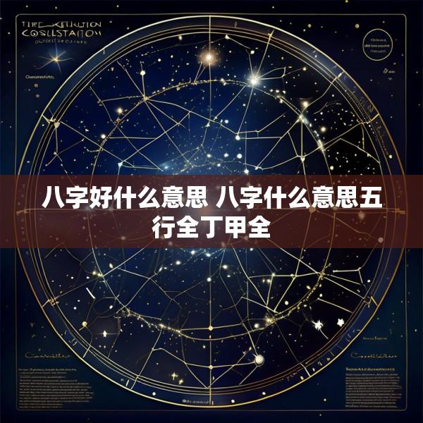 八字好什么意思 八字什么意思五行全丁甲全