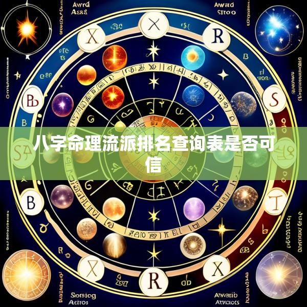 八字命理流派排名查询表是否可信