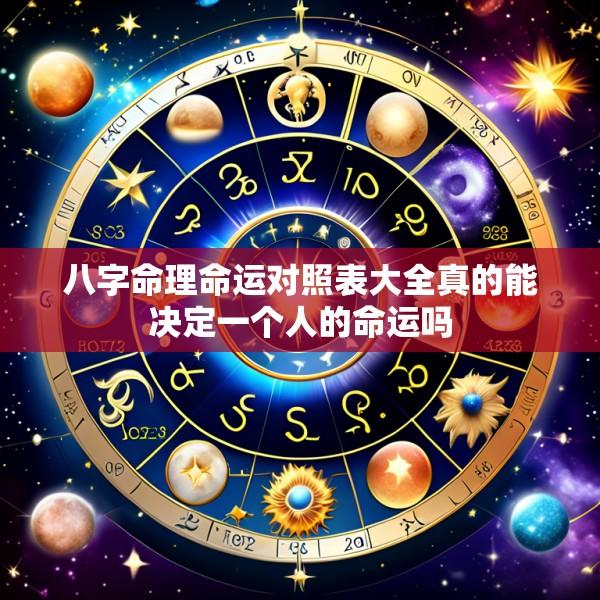八字命理命运对照表大全真的能决定一个人的命运吗