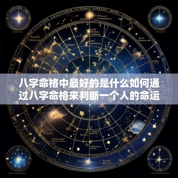 八字命格中最好的是什么如何通过八字命格来判断一个人的命运和运势