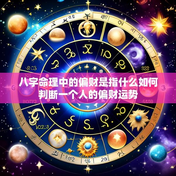 八字命理中的偏财是指什么如何判断一个人的偏财运势