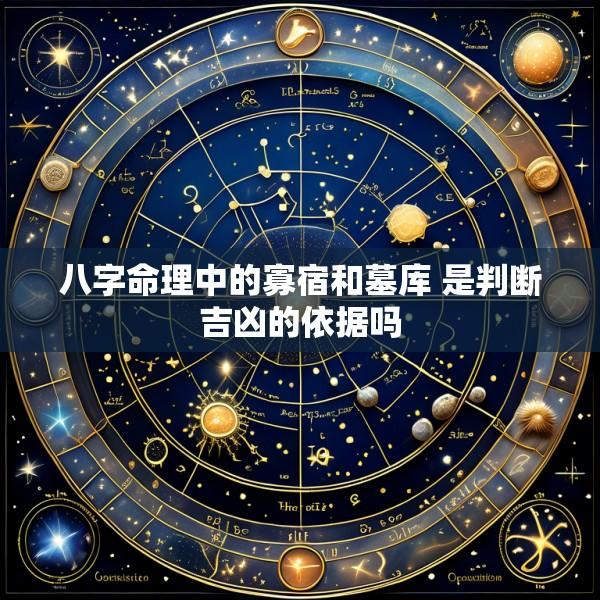 八字命理中的寡宿和墓库 是判断吉凶的依据吗