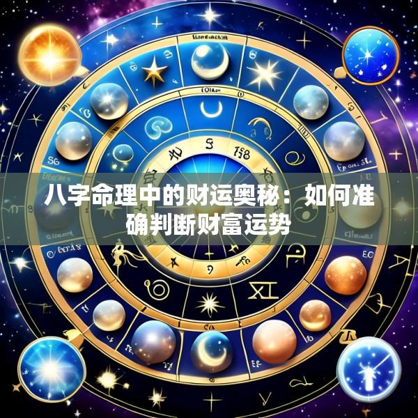 八字命理中的财运奥秘：如何准确判断财富运势