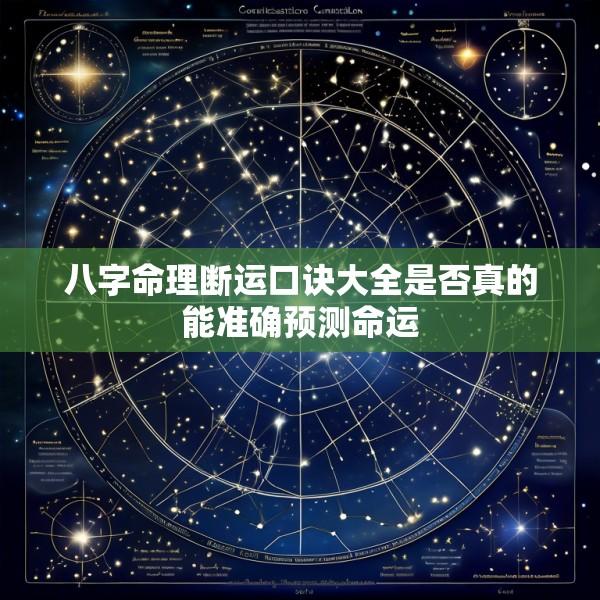 八字命理断运口诀大全是否真的能准确预测命运