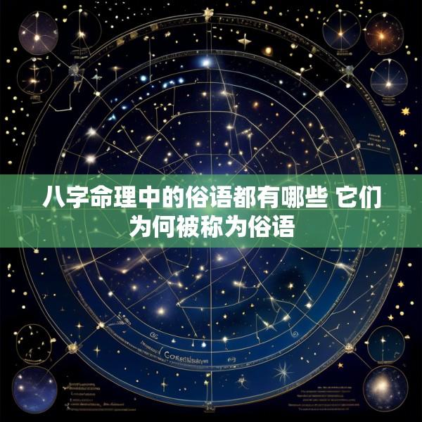 八字命理中的俗语都有哪些 它们为何被称为俗语