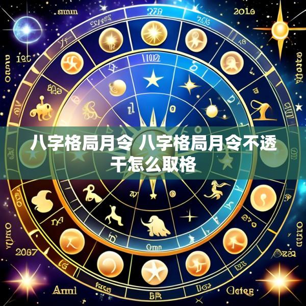 八字格局月令 八字格局月令不透干怎么取格