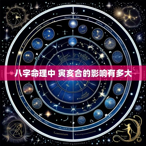 八字命理中 寅亥合的影响有多大